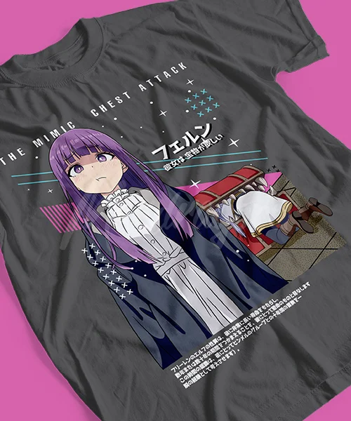 T-shirt For Anime Sousou no Frieren Fern y Frieren Atrapada en el cofre