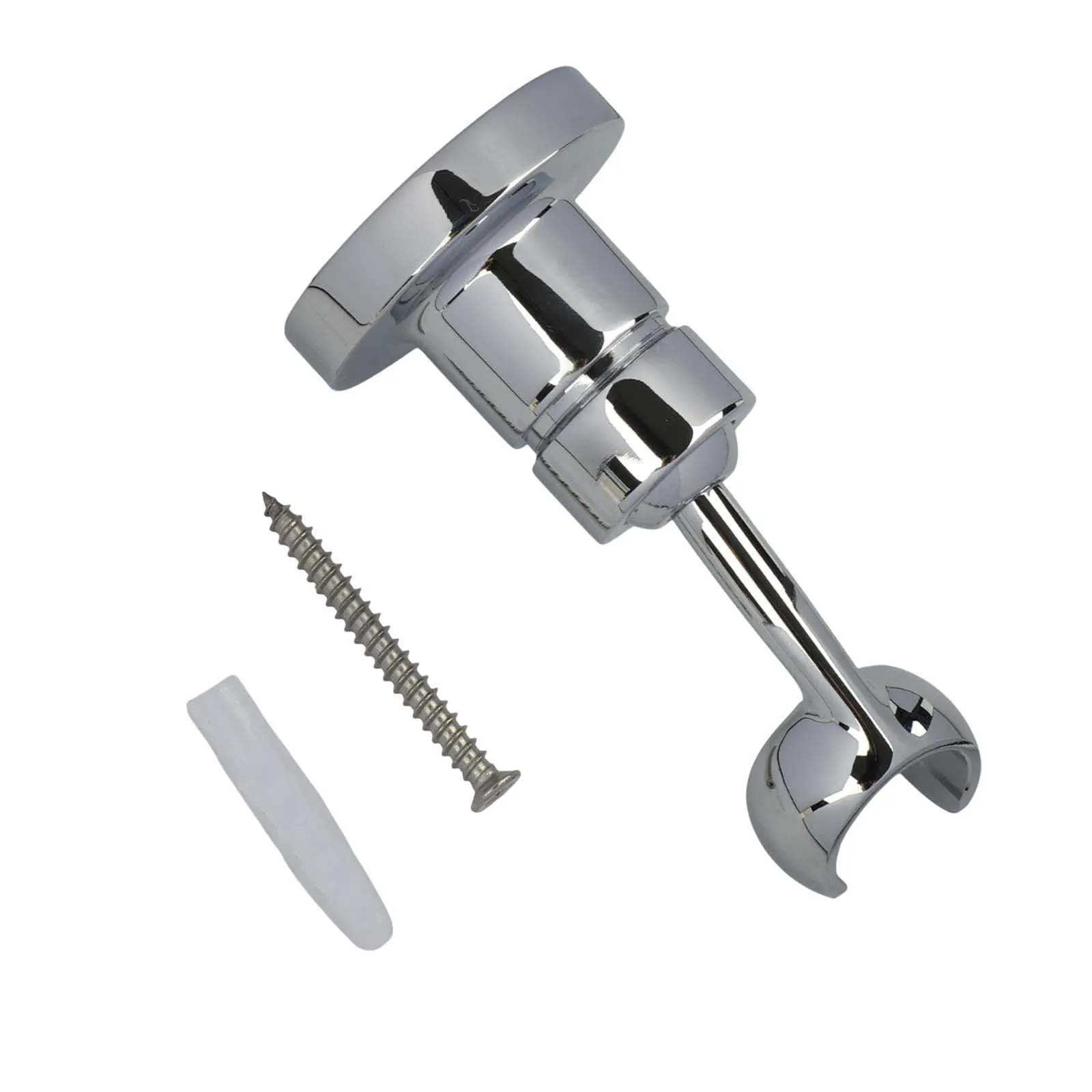 For Bathroom Shower Head Bracket with Screw Adjustable 360 Degree Holder Compatible with Standard Shower Fixtures