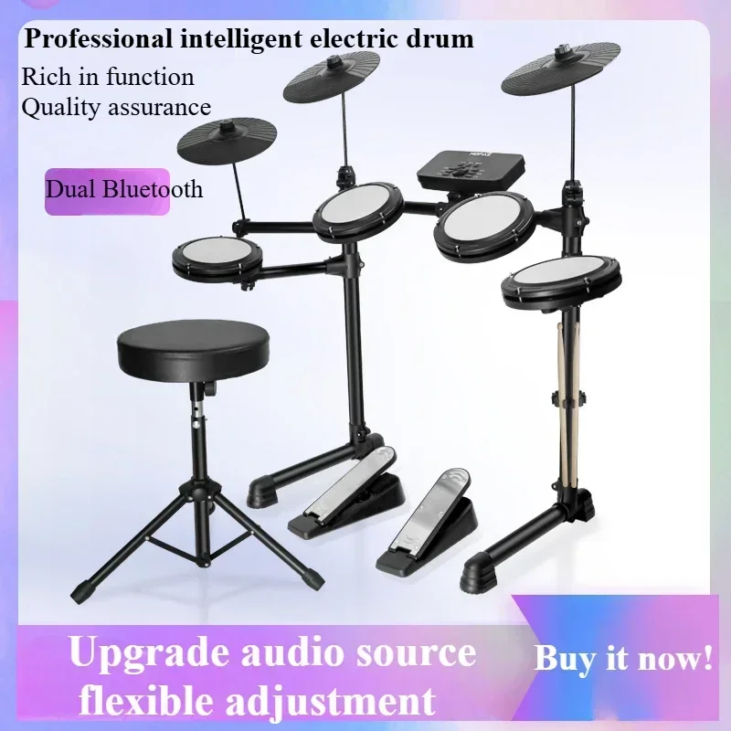 High-quality Electronic Drum Set with 4 Drums, 3 Cymbals for Jazz Practice