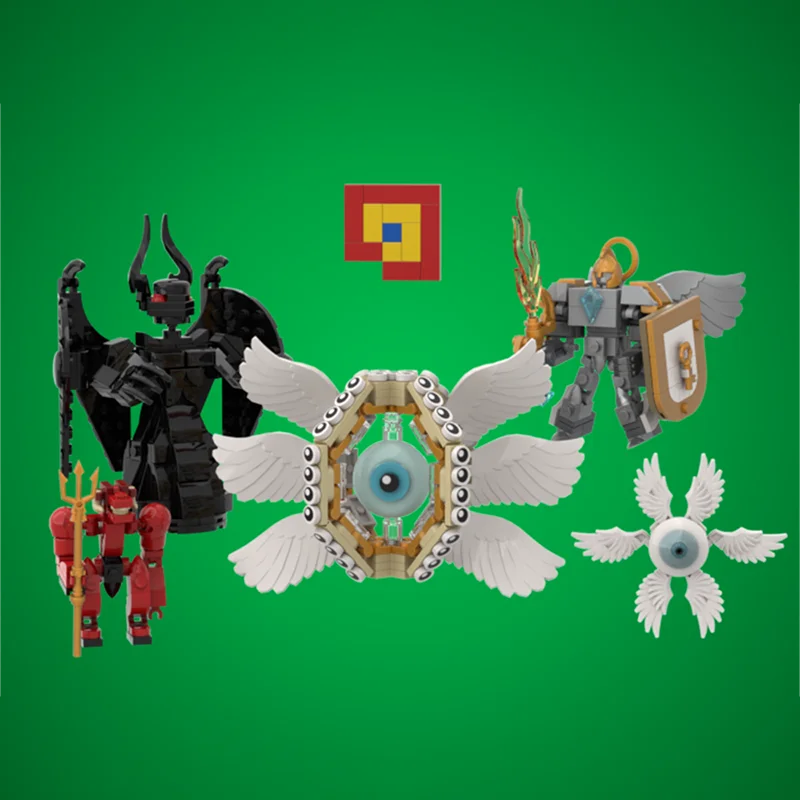 

545 деталей MOC Замок Ангелов и Демонов: Модель-конструктор из серии «Фэнтези-бестиарий», идея для рождественского подарка, развивающая игрушка, креативный набор