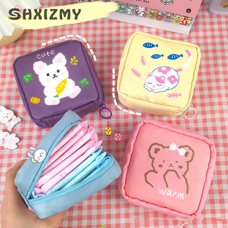 

1pcs Sanitary Napkin Storage Bag Women Tampon Bags Credit Card Holder Pouch Napkin Towel Cosmetics Cotton Coin Purse Organizer