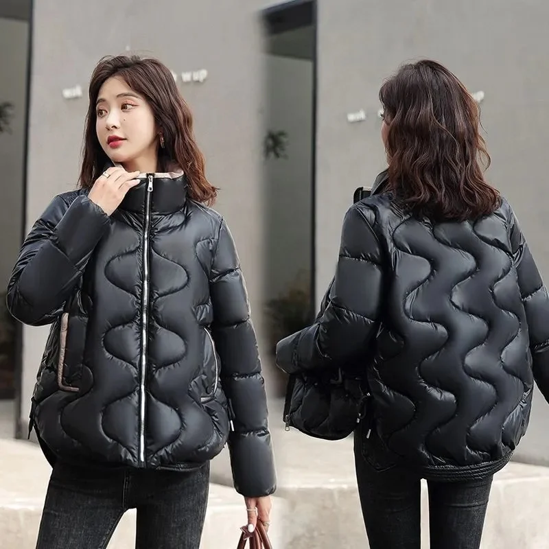 Winter Parka 2023 New Women Jackets Long Sleeve Casual Thick Warm Cotton Padded Students Coat Female Waterproof Outwear