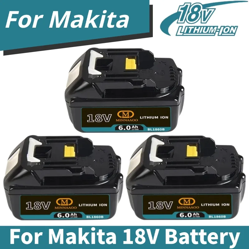 

For Makita 18V 6.0Ah battery with charger set for Makita 18V power tool DDF487 DTW700 GBA404 DUC150Z DHR183Z BL1840B BL1850B