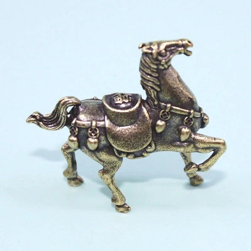 Brass Horse Figurine Statue Animal Figurines Toys House Desktop Decoration