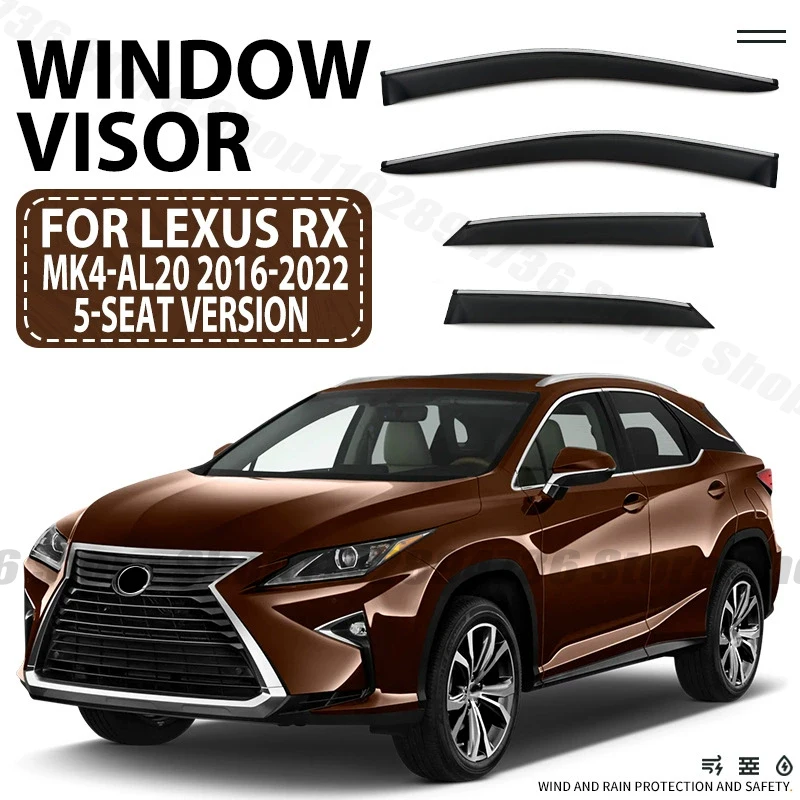 Window Visors For Lexus RX MK4-AL20 2016-2022 Side Window Rain Guard Wind Deflector Weathershield Vent Visor for Car Windows