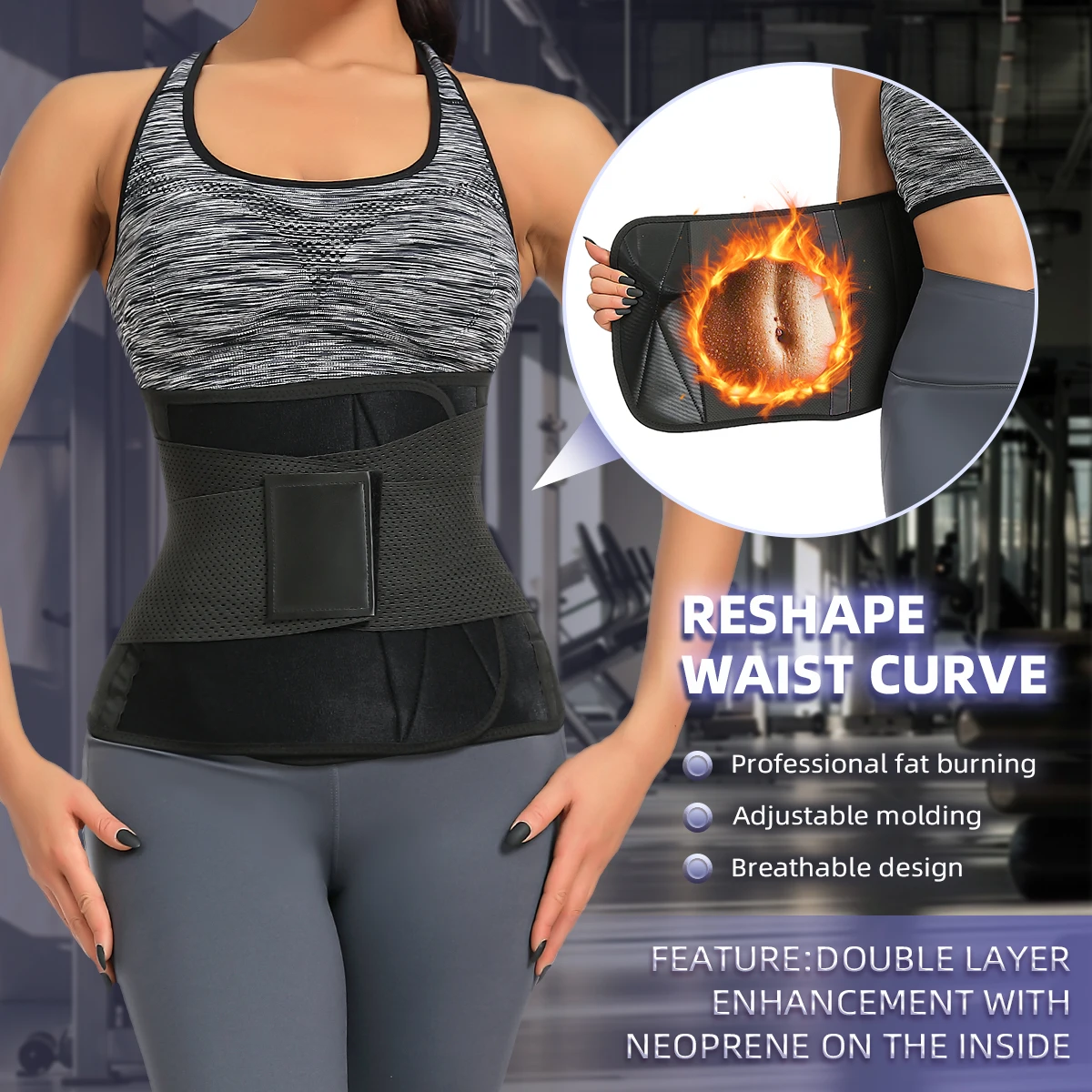 Waist Trainer for Women, Neoprene Waist Trimmer Belt, Sweat Band to Sweat More, Increase Core Stability, Back and Lumbar Support