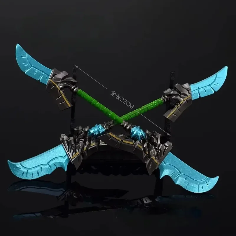 22 ซม.World of Warcraft Cloud เพลงดาบใบมีด Halberd Auchindoun อาวุธโลหะอาวุธรุ่นหัตถกรรมตกแต่งเกมของขวัญ