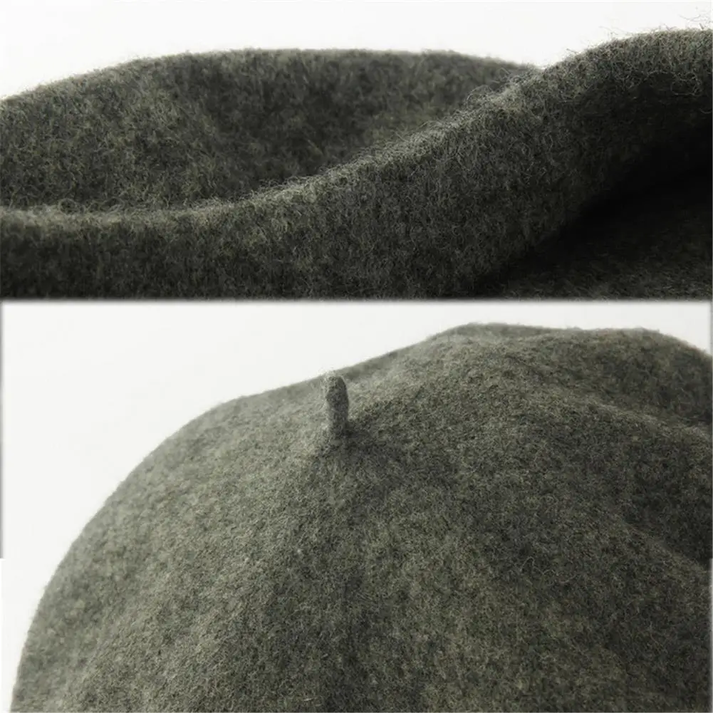 Women's Warm Wool Beret Hat Retro Casual Wool Beret Fashion Solid Black Pink Beanie Hat French Artist Hat Winter Hats For Women