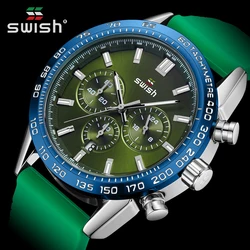 Top Brand Swish Quartz Wristwatch Men Sports Dress Auto Date Chronograph 24 Hours Three Sub-Dial Stainless Steel Watch Relogio