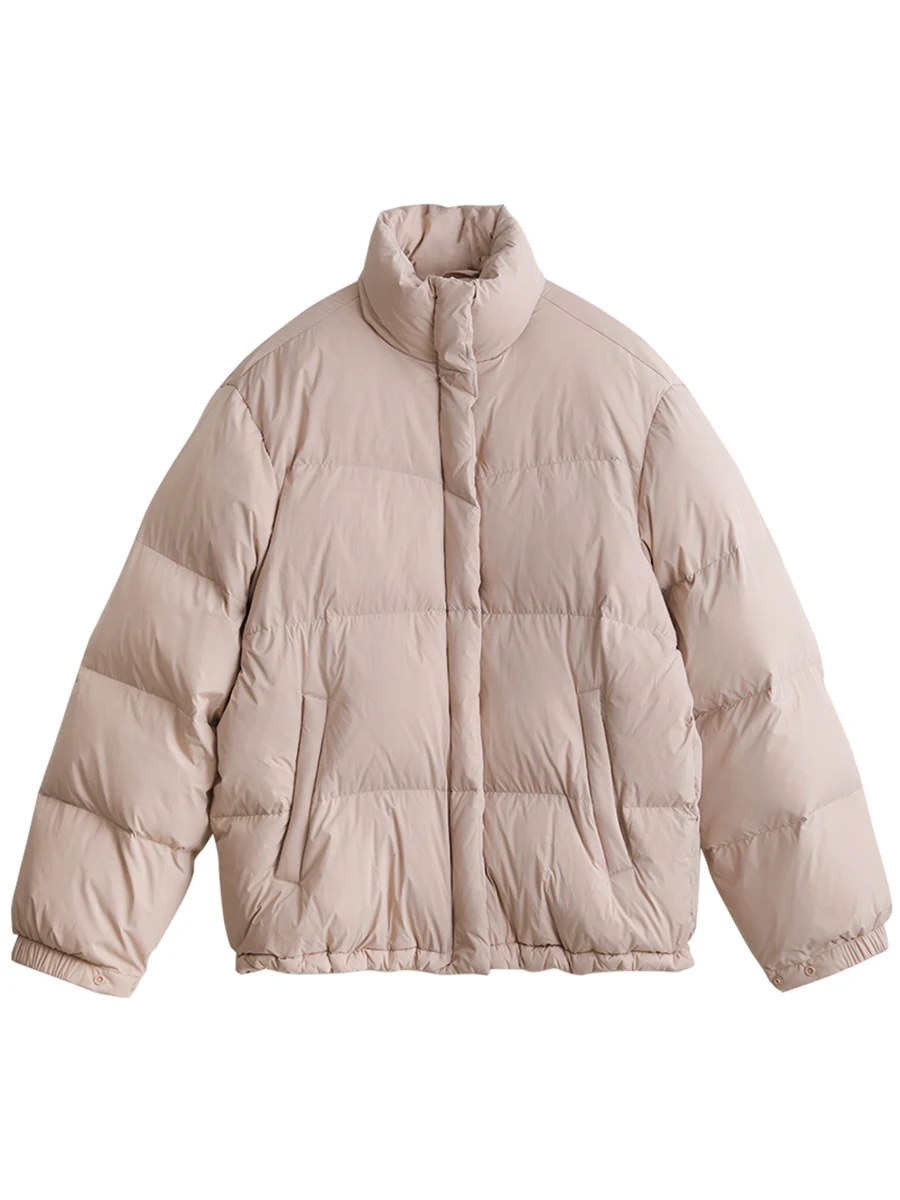 CHIC VEN-Jaqueta solta casual feminina, 90% casacos brancos para baixo de pato, gola alta, casaco de mulher, outono, inverno, novo, 2023