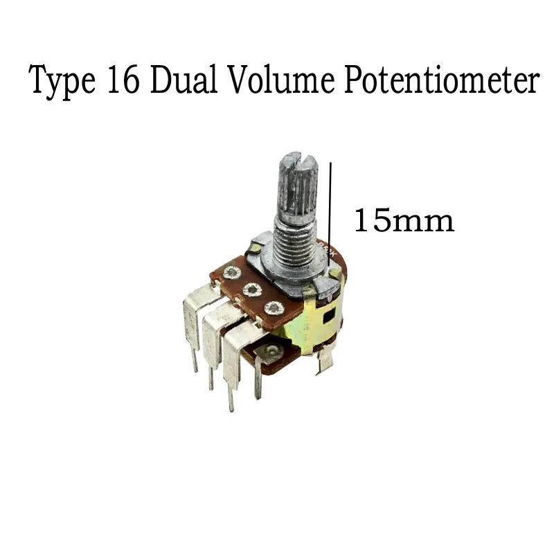 1pcs 148 16 Type Dual Volume Potentiometer Switch B50K B10K Plum Axis 15MM D1010