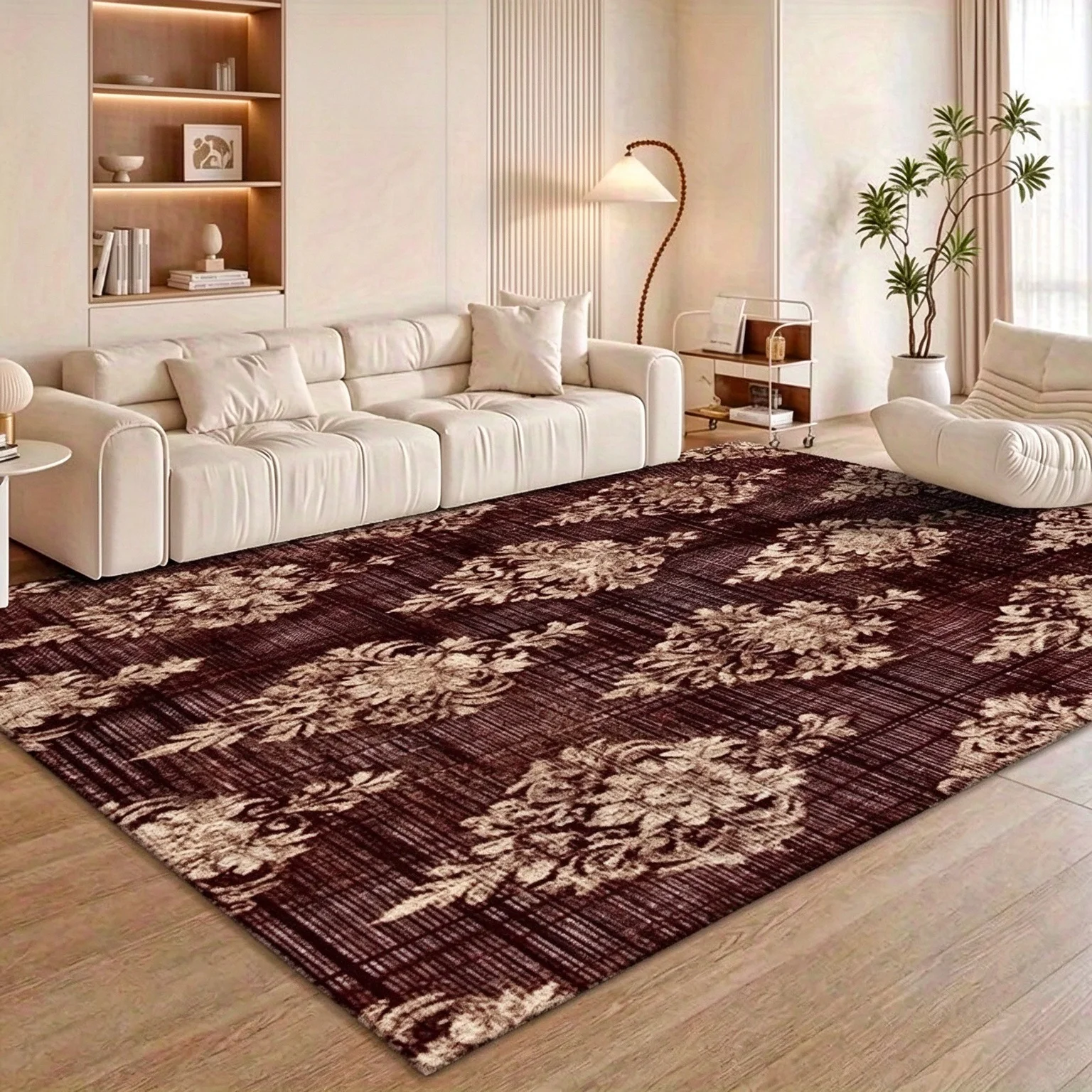 [2D Flat]1pc of Vintage Floral  Carpet for Home Decor, Suitable for Living Rooms And Various Holiday Decorations Including Halloween And Christmas