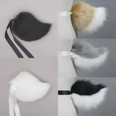 8 Colors Kawaii Rabbit Tail Plush Fursuit Anime Cute Fur Tails Cosplay Costume Props Lolita JK Girl Night Party Role Play Tail