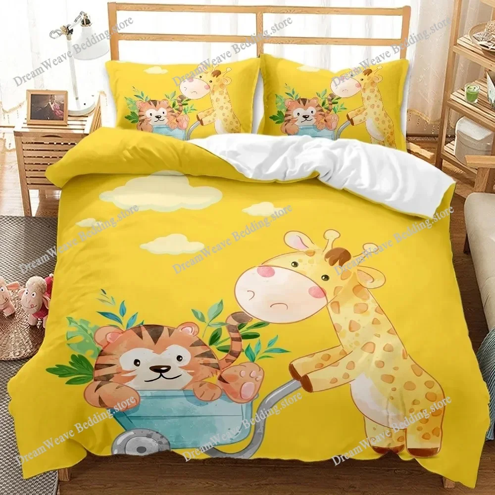 

Cartoon Cat Bedding Set QueenKing Pink Animals Bedding,lovely Magical Animal Polyester Duvet Cover for Boys Girls Luxury Gift