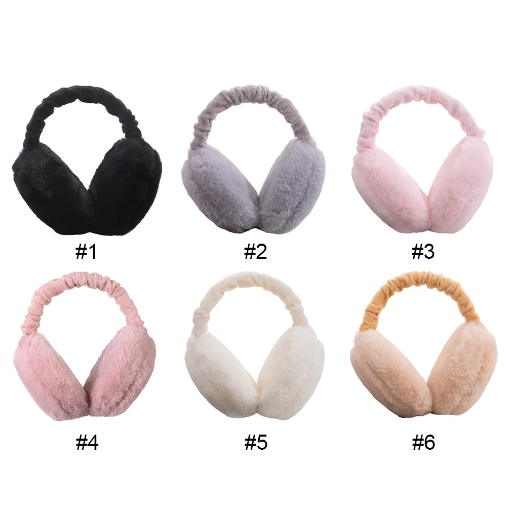 Fashion Solid Color Earflap Children Earmuffs Cold Protection Soft Plush Ear Warmer Windproof Comfortable for Women Men Children