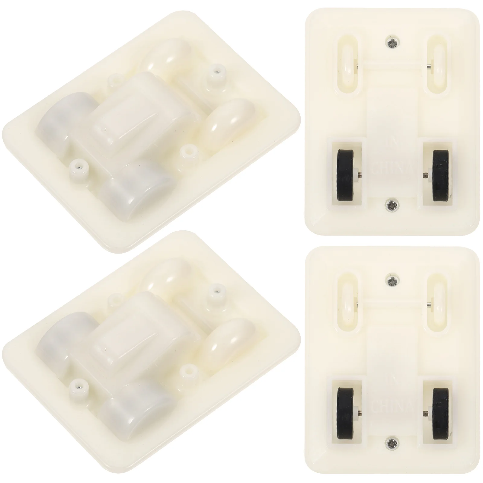 

4 Pcs Car Toys Pull Back Base Model Manual Pottery Clay Crafts White Parts Kids Gift Child