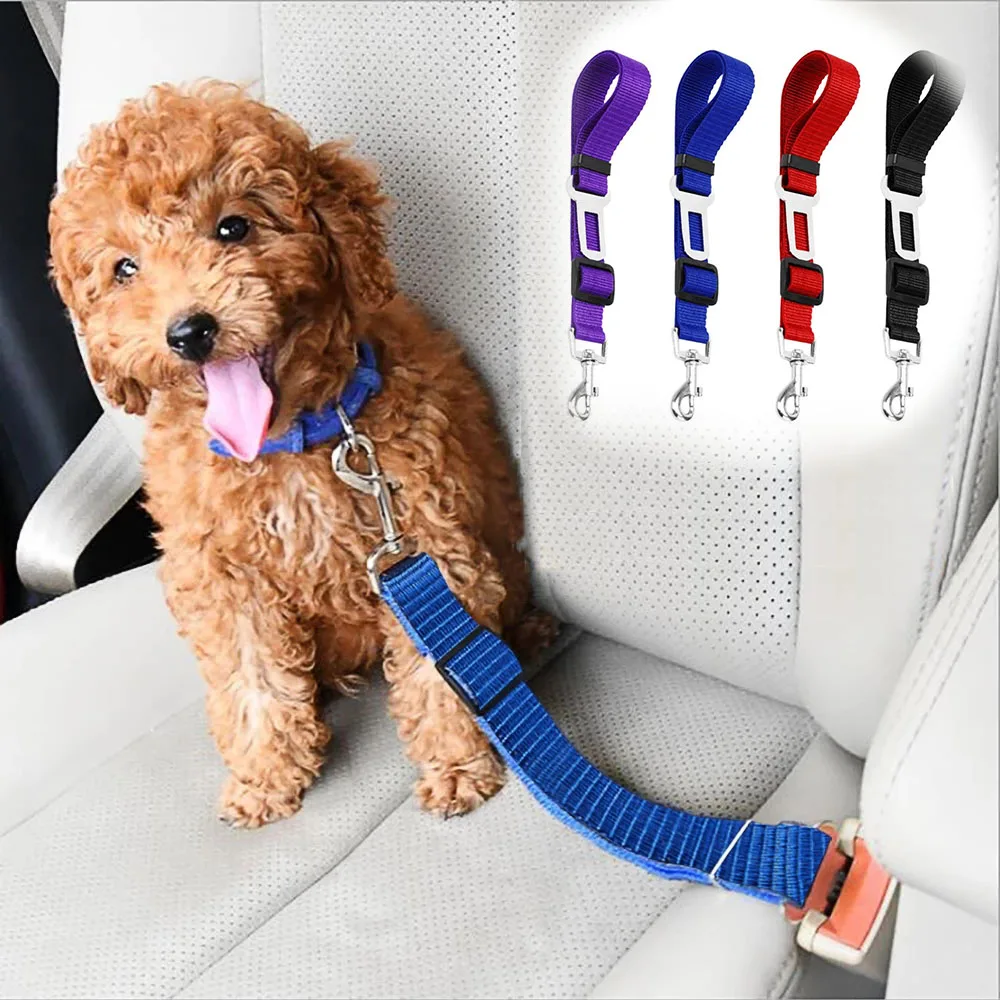 Adjustable Cat Dog Safety Belt Pet Car Seat Belt Lead Leash for Dogs Puppy Seatbelt Travel Clip Pet Car Supplies Dog Accessories