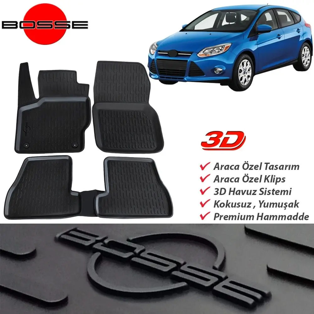 For Ford Focus 3 Mat 3D Pool HB 2011 2014 BOSSE