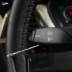 42cm 45cm 47cm 50cm DIY Hand-stitched Soft Microfiber Leather Car Steering Wheel Braid Cover with Needles And Thread Kits