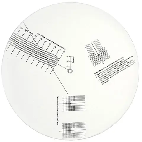 슬라이딩 방지 LP 비닐 레코드 픽업 교정 플레이트, 거리 게이지 각도기 조정 도구, 턴테이블용 눈금자