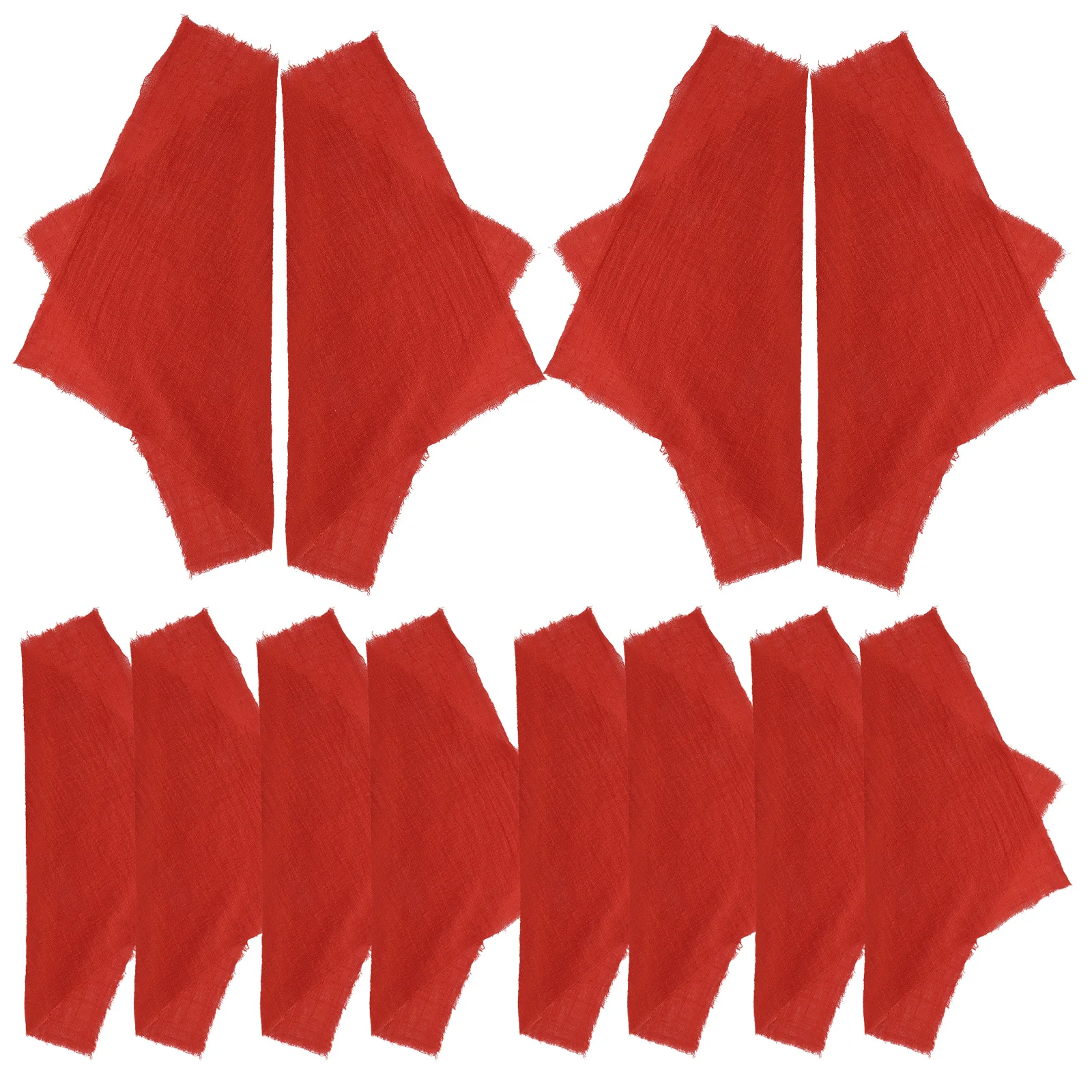 

12Pcs Polyester Dinner Napkins Large Square Tassel Reusable Washable Cloth Napkin for Weddings Parties Restaurant Table