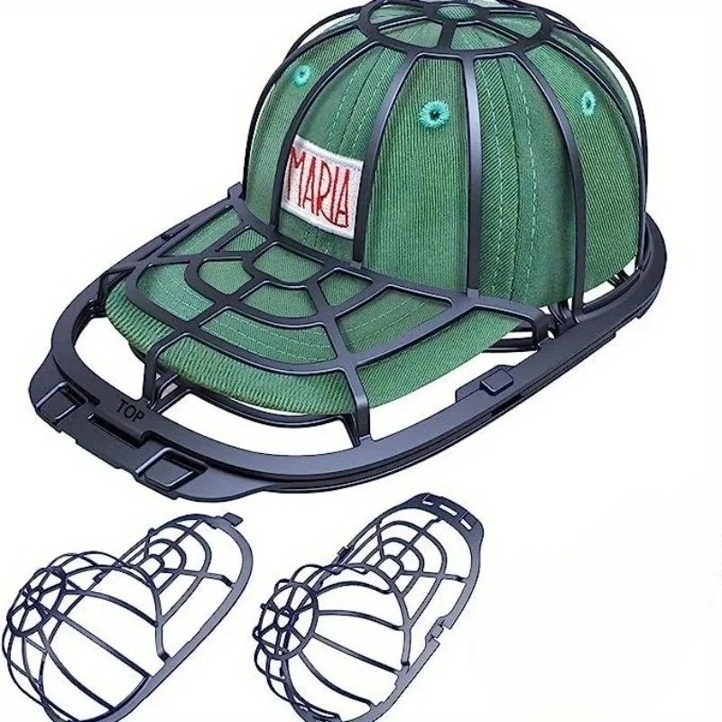 `1PCS Baseball Cap Washer Cage Plastic Anti‑Deformation Hat Rack, Washing Machine Cap Protector, Reusable Hat Holder Laundry Sto