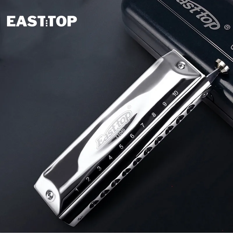 EASTTOP T10-40 10 Hole 40 Tone New Design Harmonica Musical Instruments Fashional Chromatic Harmonica