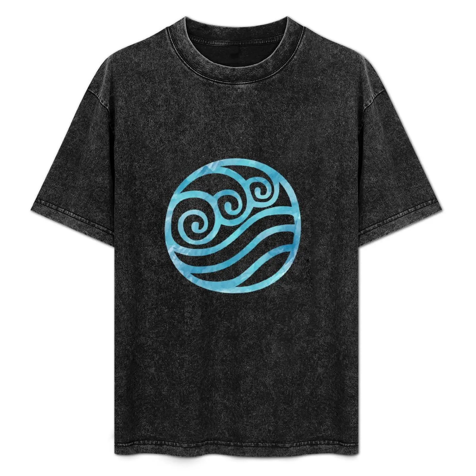 

Water Tribe Watercolor Symbol (on black) T-Shirt Casual Graphic Print Tee