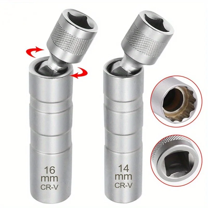 1/2Pcs Socket Wrench Magnetic 12 Angle Repairing Removal Tool Thin Wall 3/8