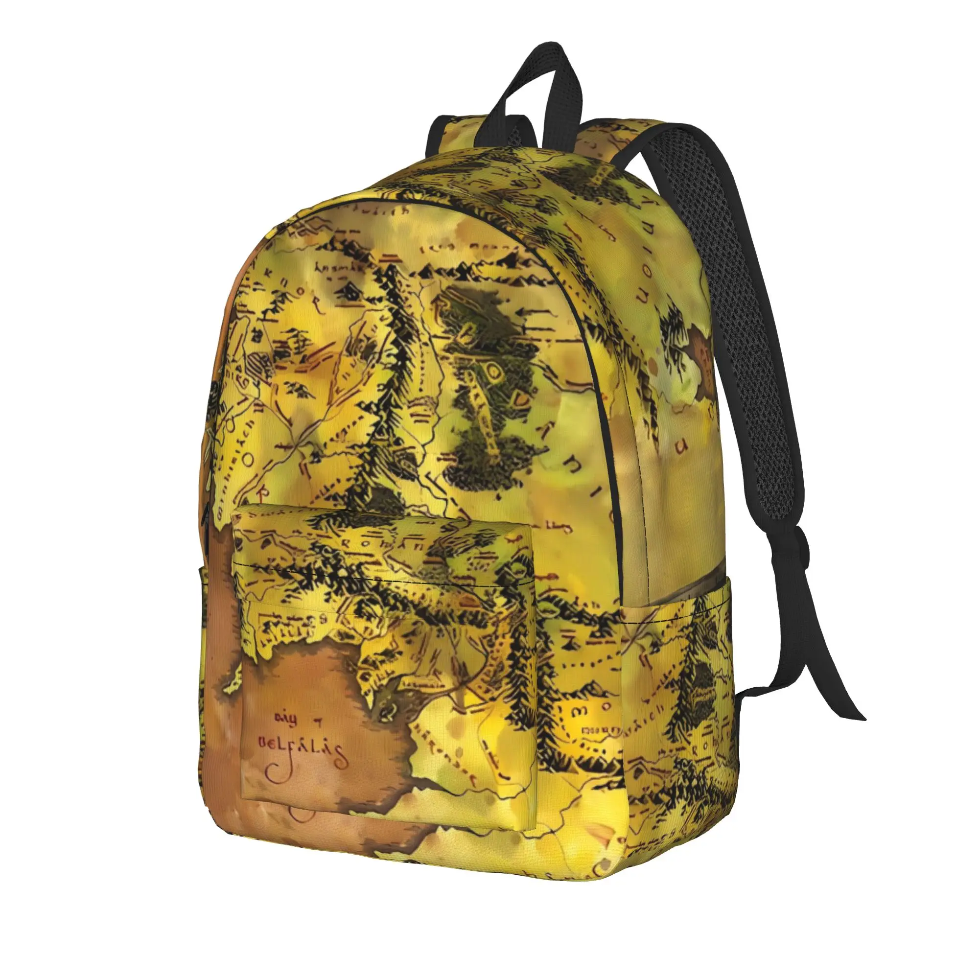 L-Lords Of The R-Rings Map Tolkien Books Literature Middle Earth Backpack  Workout Backpacks Boy Girl High School Bags Rucksack