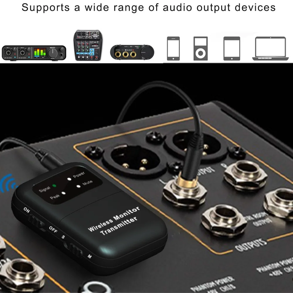 2.4GHz Wireless Earphone Monitor Receiver Rechargeable Receiver of Wireless Earphone Monitor System for Studio Band Rehearsal