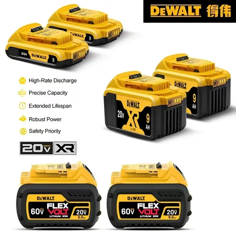 DeWALT البطارية الأصلية 20 فولت/60 فولت 6Ah 20 فولت DCF512 ل DCB606 DCB205 DCB206 DCB209 DCB182 أداة السلطة مع بطارية فليكس فولت