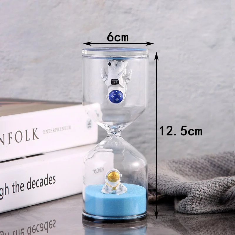 Astronaut Glass Time Hourglass Creative Astronaut Hourglass Timer Flowing Sand Ornament Creative Wind Gift Desktop Ornament