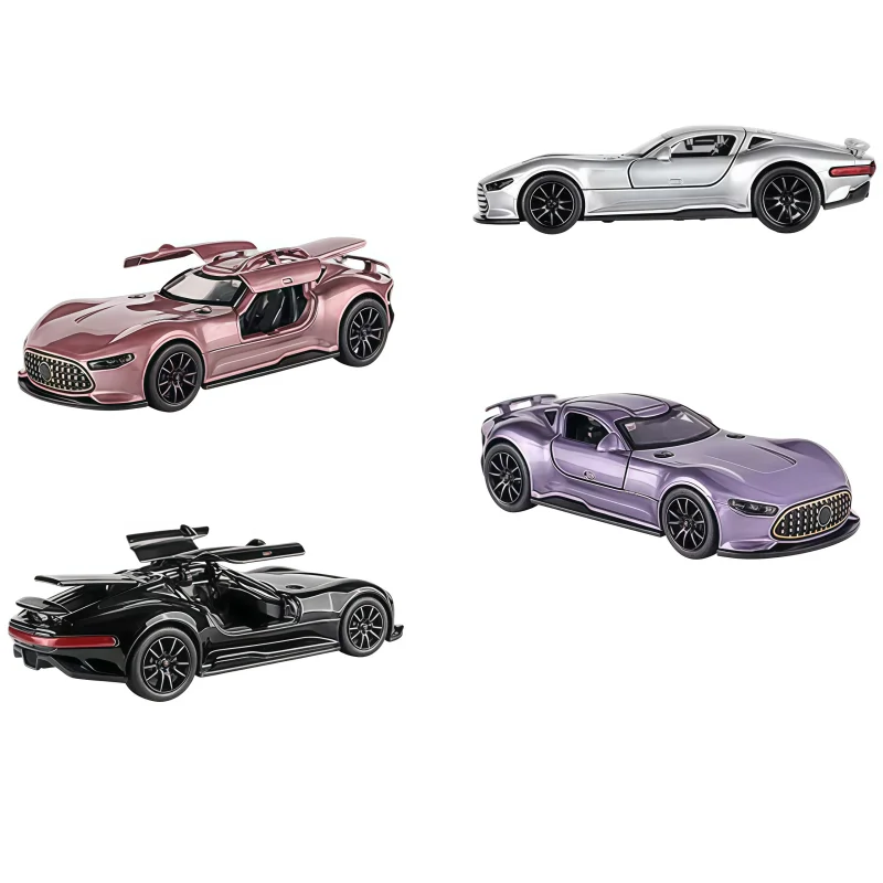 Bag-Packed Alloy Die-Casting Super Sports Car Model, Gull-Wing Opening Car Door, Pull-Back Racing Toy Car, Suitable for Collecto
