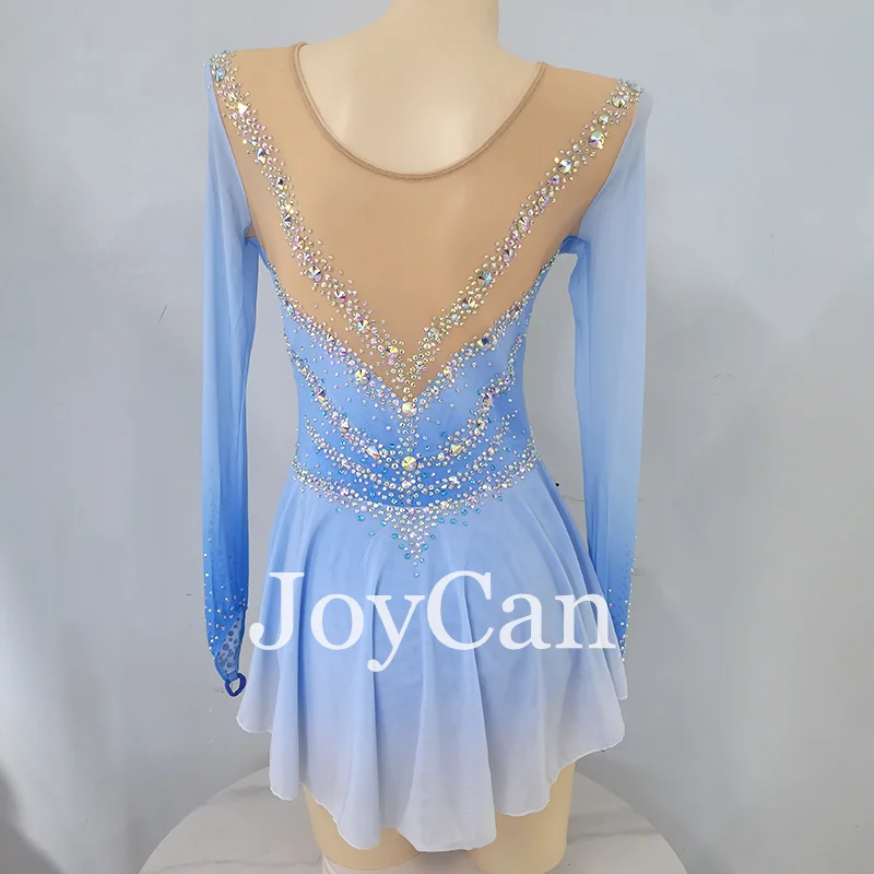 Joycan Ijs Kunstschaatsen Jurk Meisjes Blauwe Spandex Stretchy Wedstrijd Dance Wear Aangepast