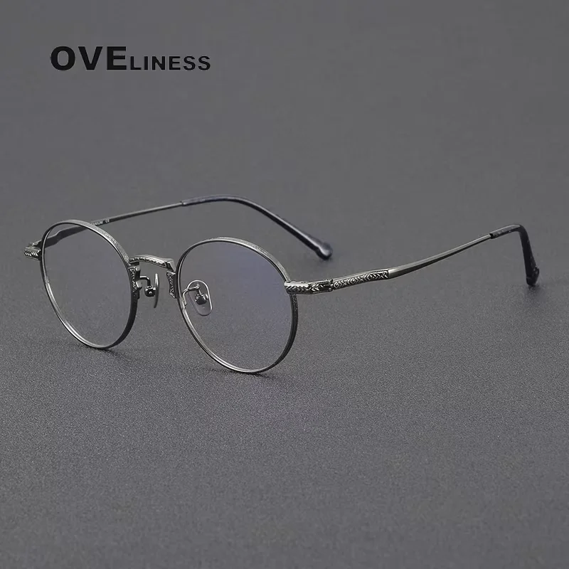 

2026 Vintage Pure Titanium Glasses Frame Men Ultra Light Eyeglasses Frame Women Retro New Luxury Brand High Quality Spectacles