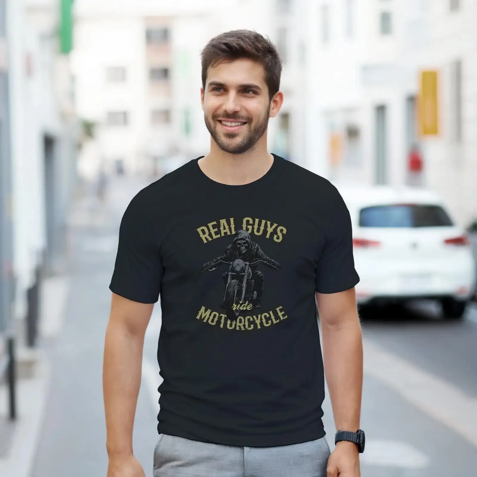 Motorrad-T-Shirt mit lustigem Vintage-Slogan, Vintage-Stil, gewaschen, Unisex, atmungsaktiv, Streetwear, Designer-Kleidung, lässig, grafisch, dehnbar
