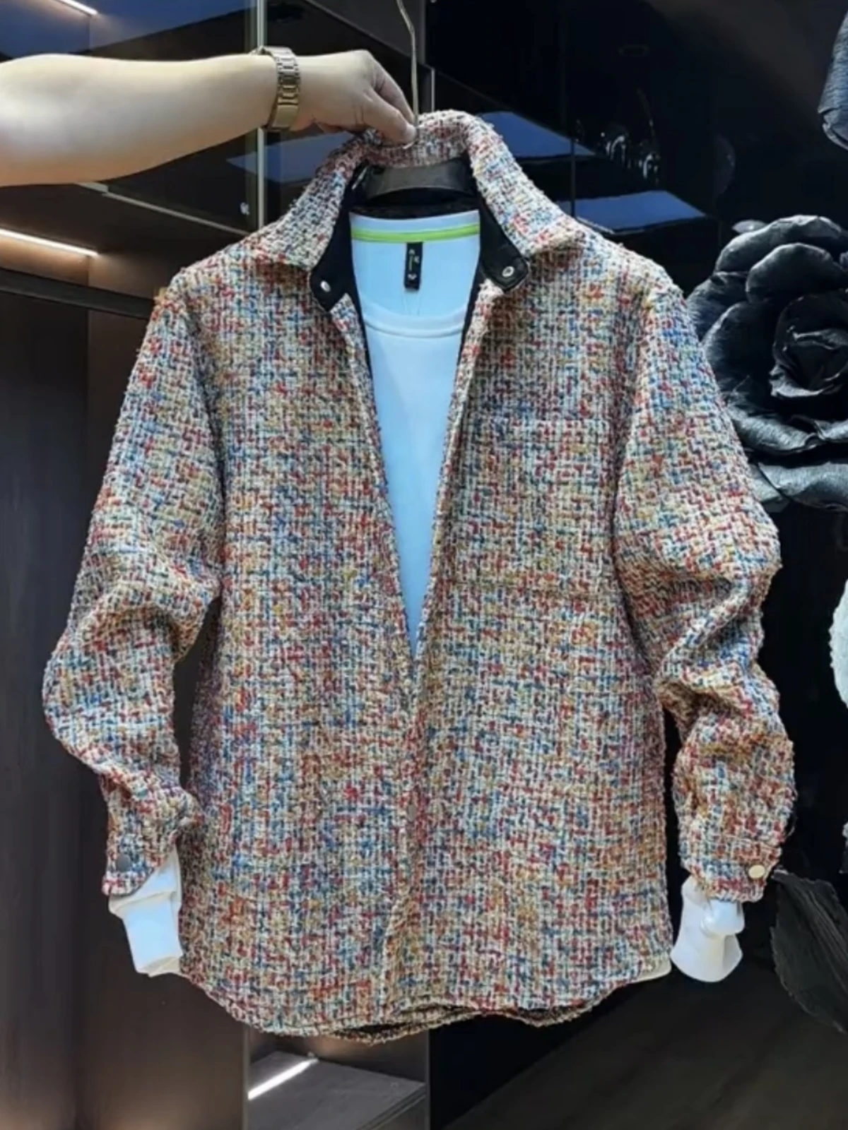 

Осенняя мужская новая тканая клетчатая высококачественная сенсорная маленькая верхняя одежда Fraance Sle Jaet Faionable для пар