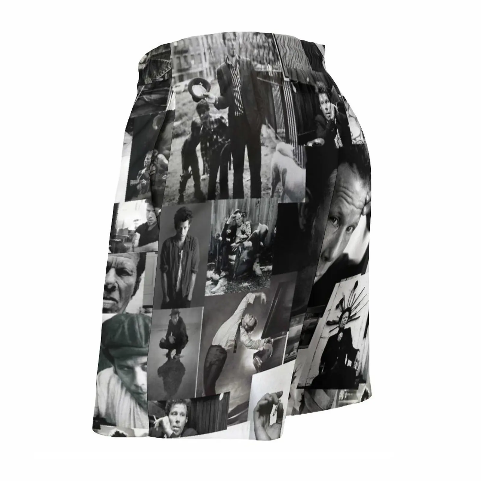 Tom Waits Print Swim Beach Board Shorts Swimsuit Loose Men's Trunks Breathable Tom Waits Tom Waits Folk Music Singers Collage