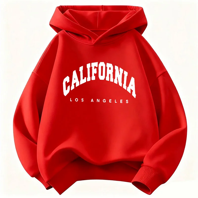 California Los Angeles Buchstaben-Bedruckter Pullover für Kinder Katzen-Kinderhoodie Modischer Kapuzenpullover Lässige Hoodies für Jungen und Mädchen Kleidung