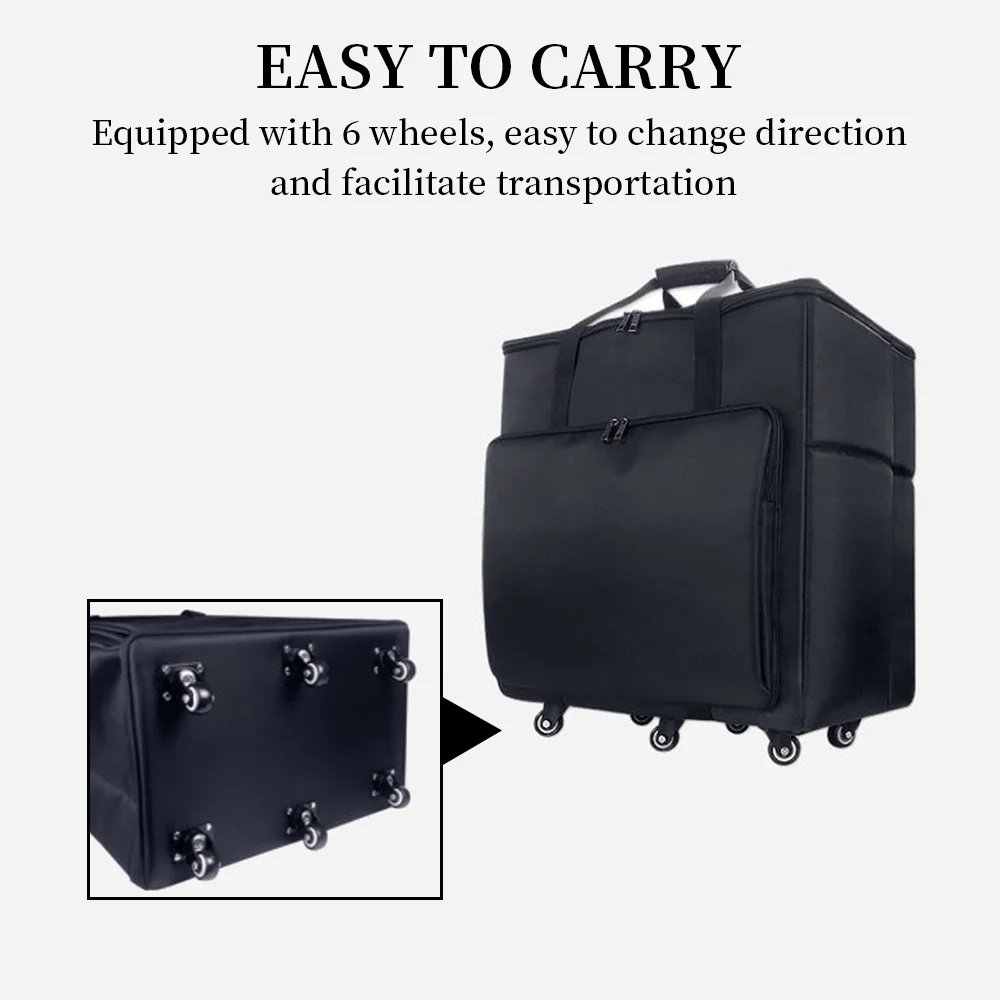 Desktop Gaming PC Computer Carrying Case Large Capacity Travel Storage Bag with Wheels for Computer Main Processor & Accessories