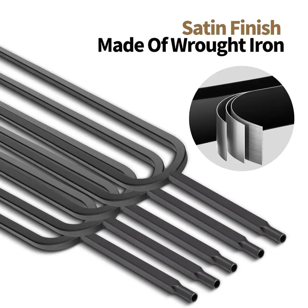 44 درابزين درج معدني أسود من الساتان، 16 عبوة مع 8 مغزل بيضاوية و8 مغزل مجوفة مستقيمة