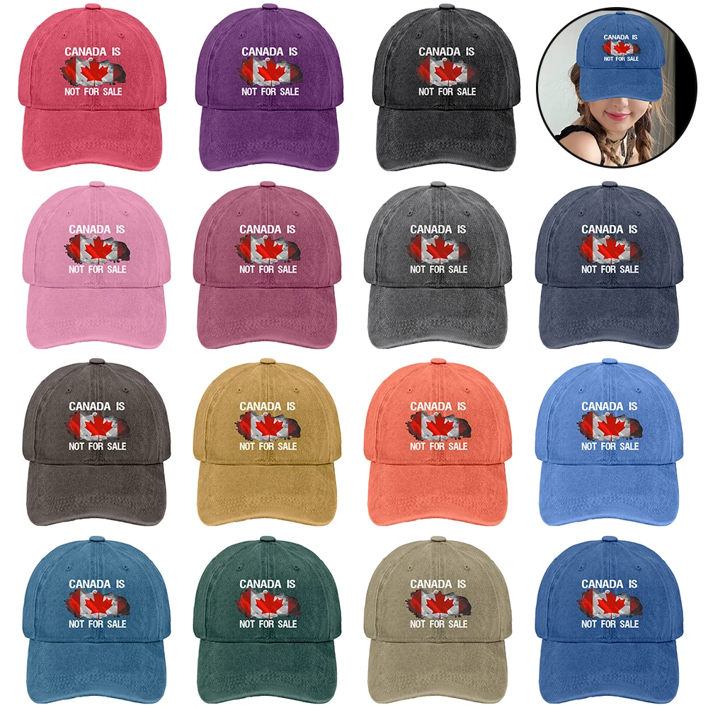 

2Vintage Baseball Cap Canada Is Not for Sale Hat Cotton Summer Casual Hat Adjustable Outdoor Sports Trucker Hat for Hiking Fish