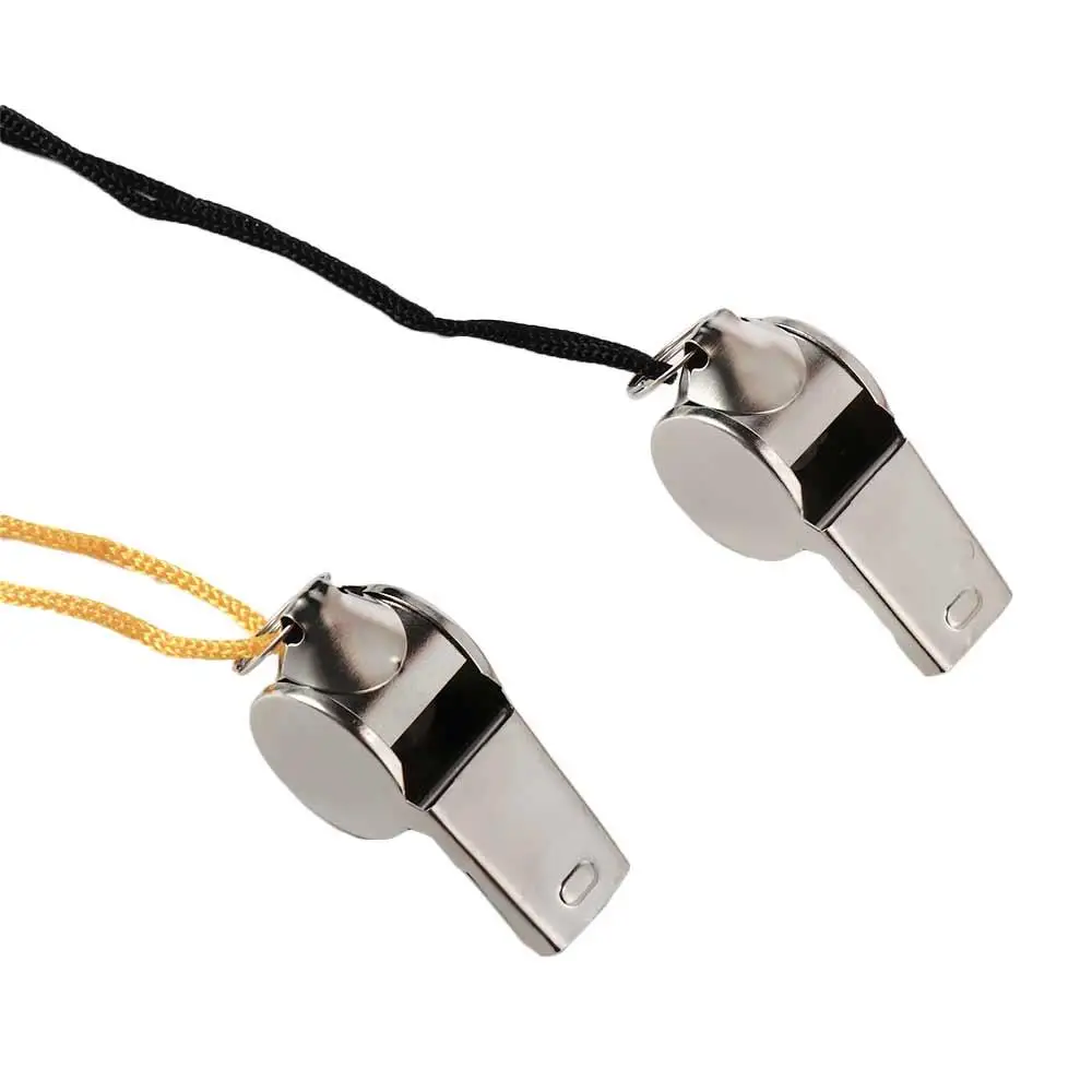 Team Sport Loud Metal Whistle with Rope Professional Referee Whistles Strong Wear Resistant Sport Whistle Party
