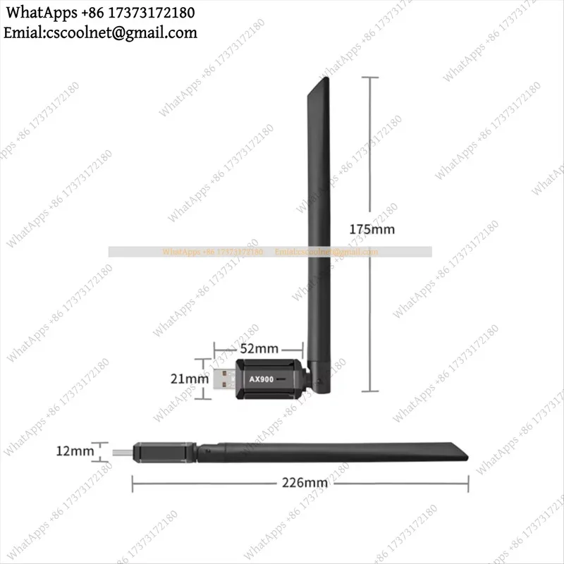 900Mbps WiFi 6 USB Adapter AX900 Wireless Network Card Bluetooth 5.4 2.4G/5Ghz Dual Band Dongle Ethernet Receiver Plug and Play