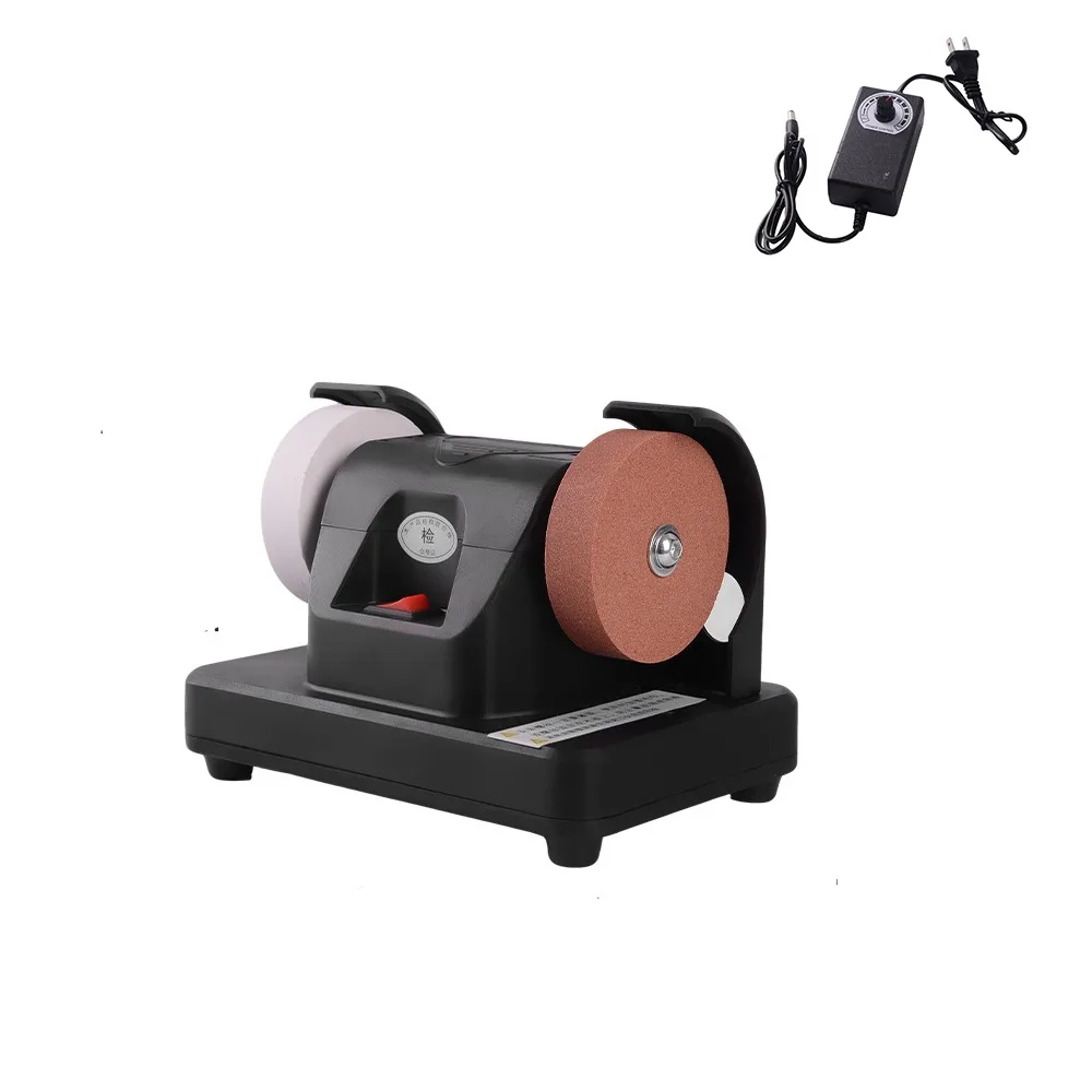 Dual Wheel Mini Bench Grinder Motor-Driven Automatic Electric Sharpener Grinding Stone Sturdy Base Electric Polishing Machine