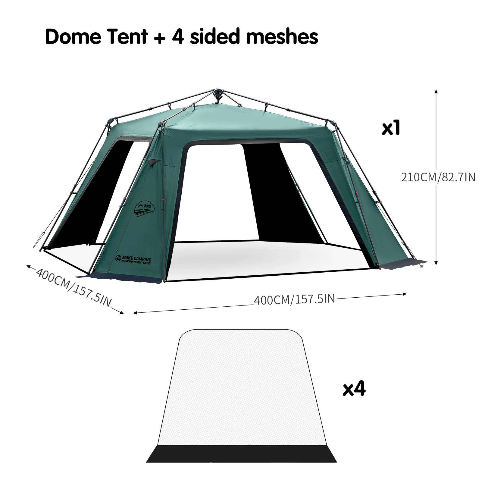 BISINNA 6-8 Personen One-Touch-Kuppelzelt, vinylbeschichtetes Vordach, wasserdichter Sonnenschutz für Familien, Camping, Reisen im Freien 8