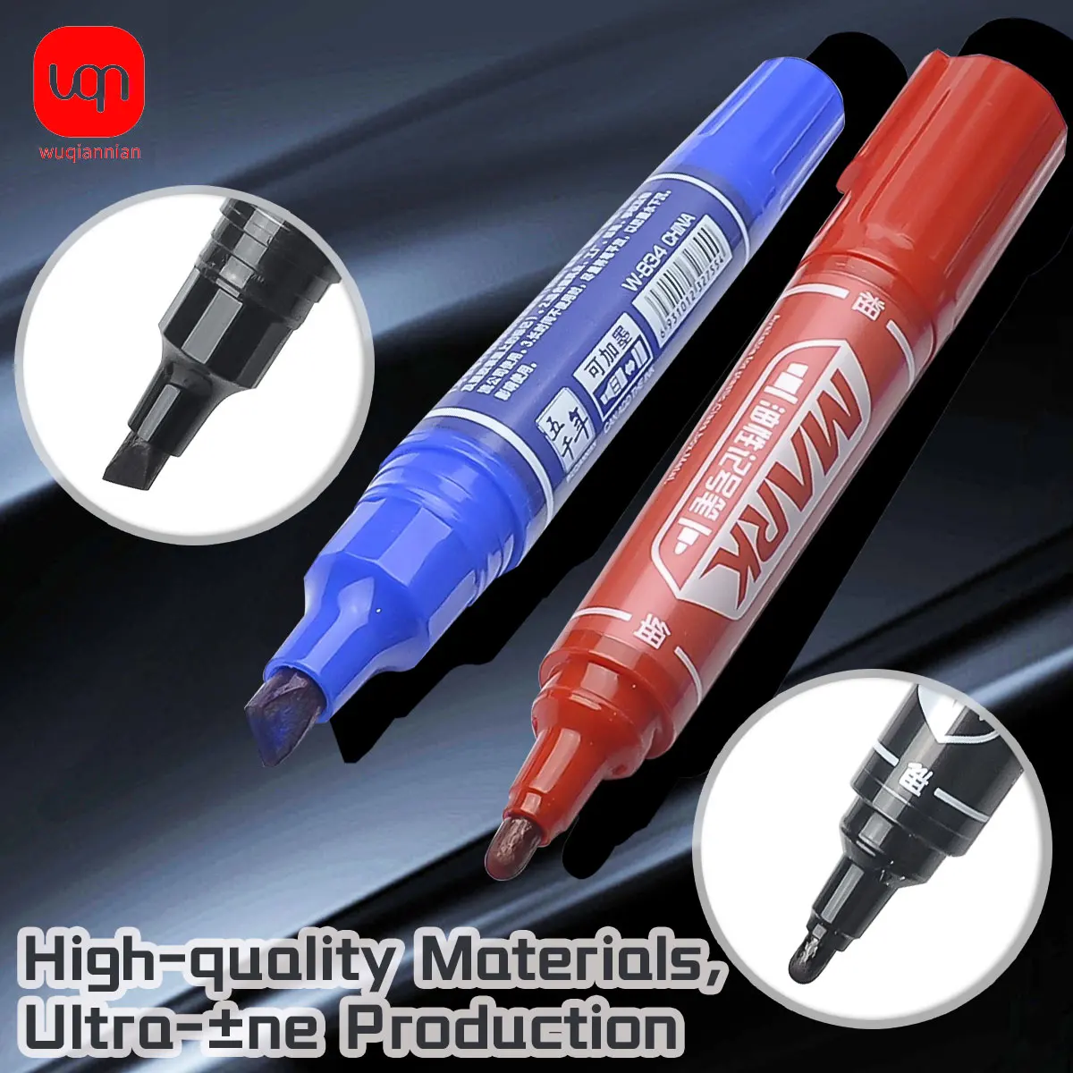 

WQN-3PCS Двусторонний маркер на масляной основе с сверхточными синими/задними/красными чернилами подходит для школьных и офисных принадлежностей