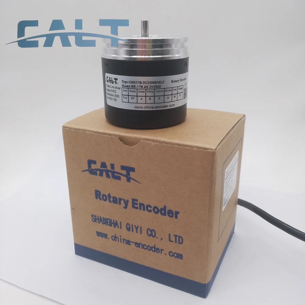 CALT New Photoelectric Rotary Encoder BE-178 A5 2500/1000 Pulse 5mm Shaft Line Driver /HTL Output Programmable Sensor 5V/5-26V