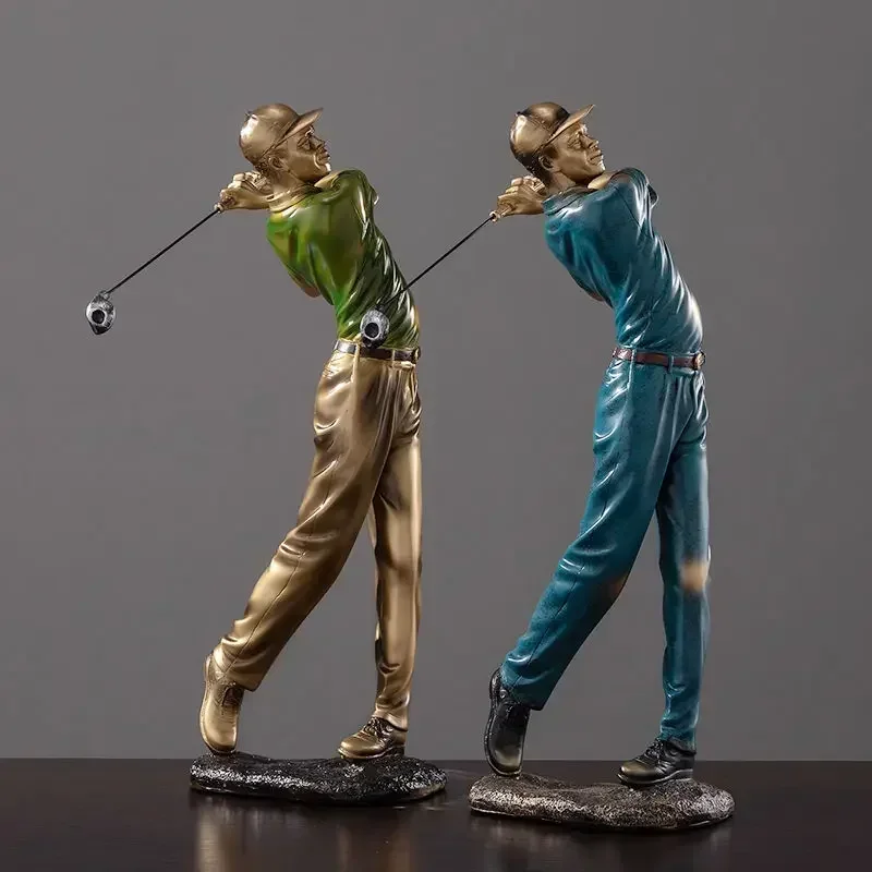 Modern Golf Sports Character Resin Decoration Bookshelf Cabinet Accessories Crafts Home Livingroom Table Sculpture Ornaments